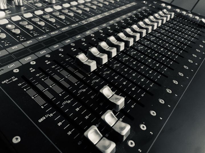 Create My Voice Reel studio mixing console